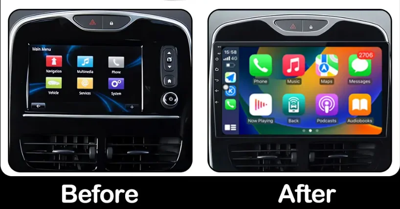 Autoradio für Renault Clio 4 2012 - 2016 Autoradio Multimedia Player Wireless CarPlay Android 16 Auto Kein 2 Din 2din DVD – Detail 3