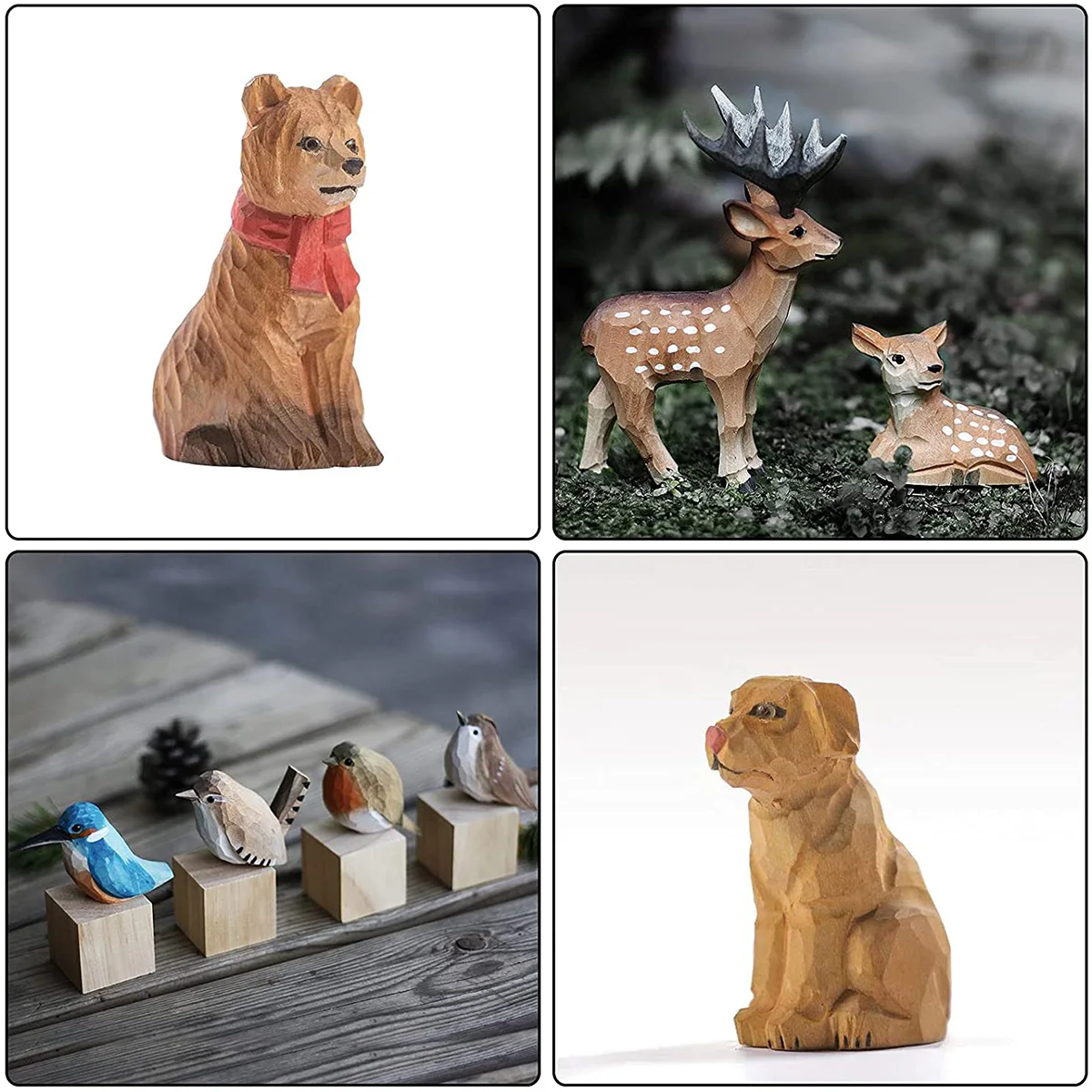 5Pcs Basswood Carving Block Natural Wood Carving Block 2 Sizes Portable Unfinished Wood Block Carving Whittling Art Supplies