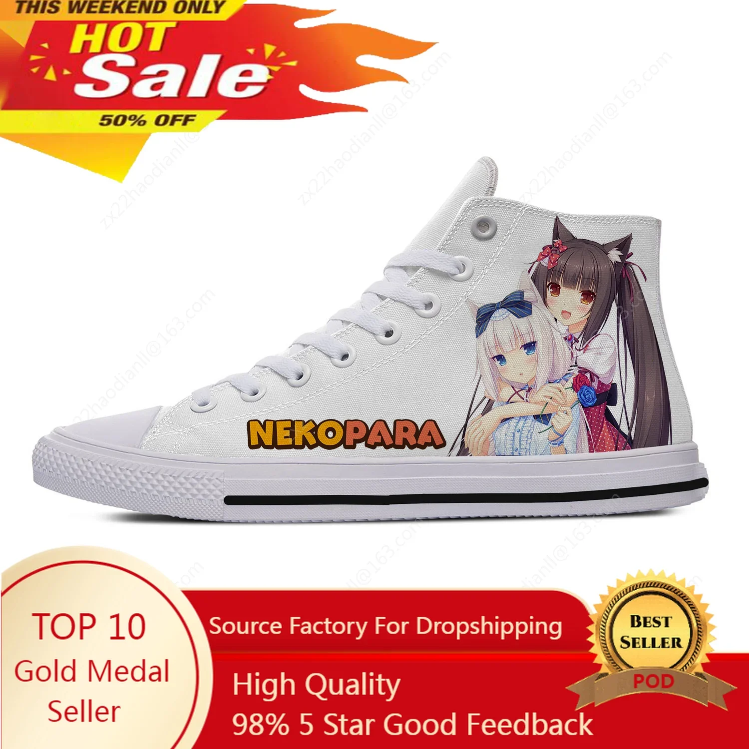 

Nekopara Chocola Vanilla High Top Sneakers Mens Womens Hot Fashion Casual Shoes Canvas Running Shoes 3D Print Lightweight shoe