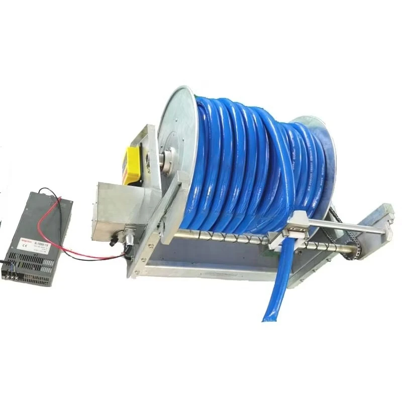 

Chemical Metal Retractable Remote Control Cable Drum Electric Chemical Spray Hose Reel 12v For Food Industry Medicine