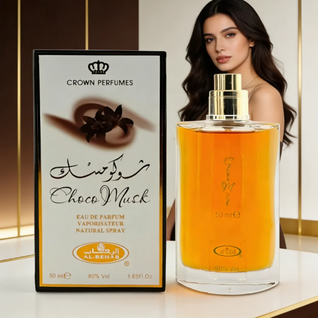 Perfume Eau de Parfum Choco Musk de 50 ml para Mujer, Fragancia Árabe de Dubái, Colonia de Lujo, Perfumes Crown