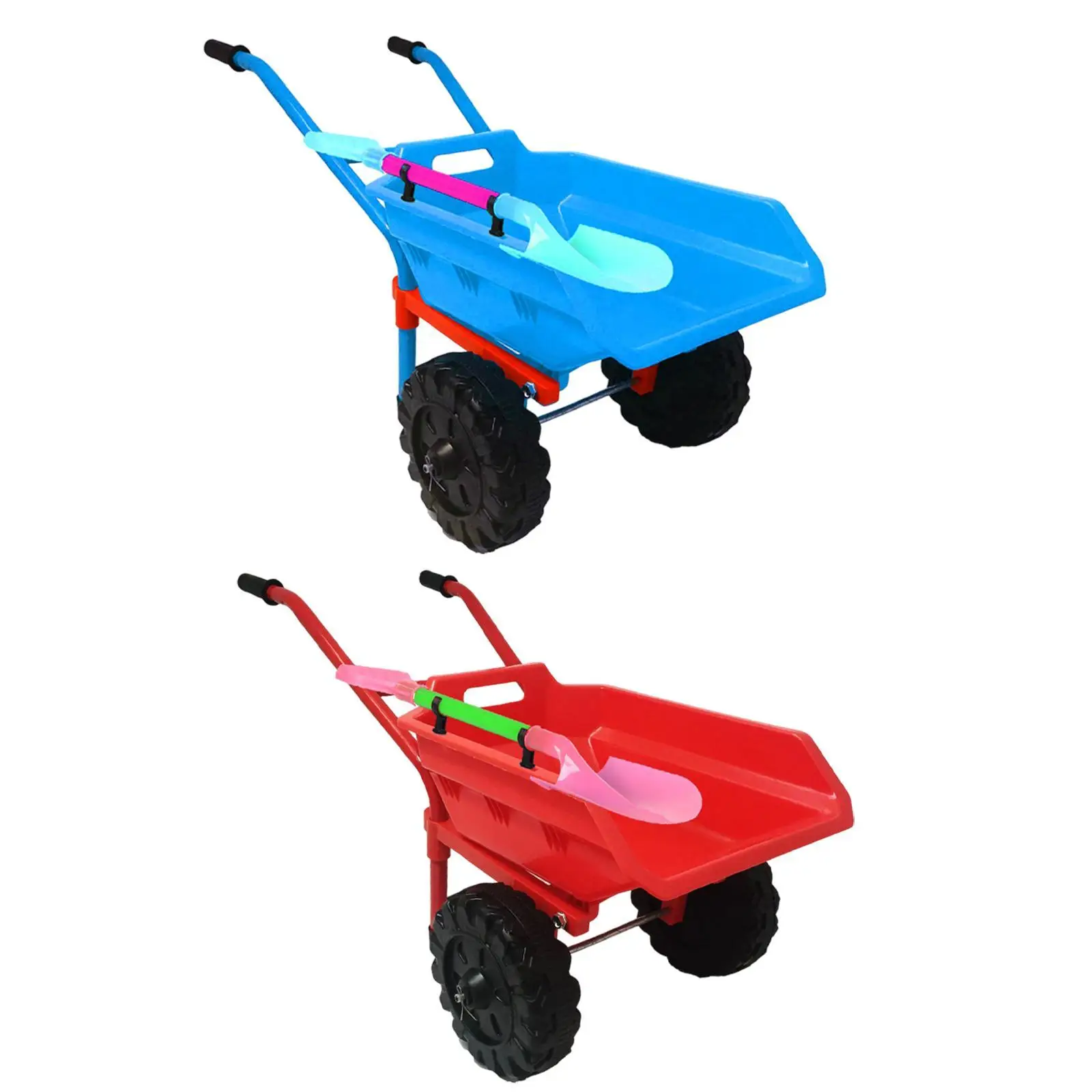 Kids Wheelbarrow Garden Toy Non Slip Handle 2 Wheels Beach Accessories Child Wheel Barrel Outdoor for Children Boys Girls Kids