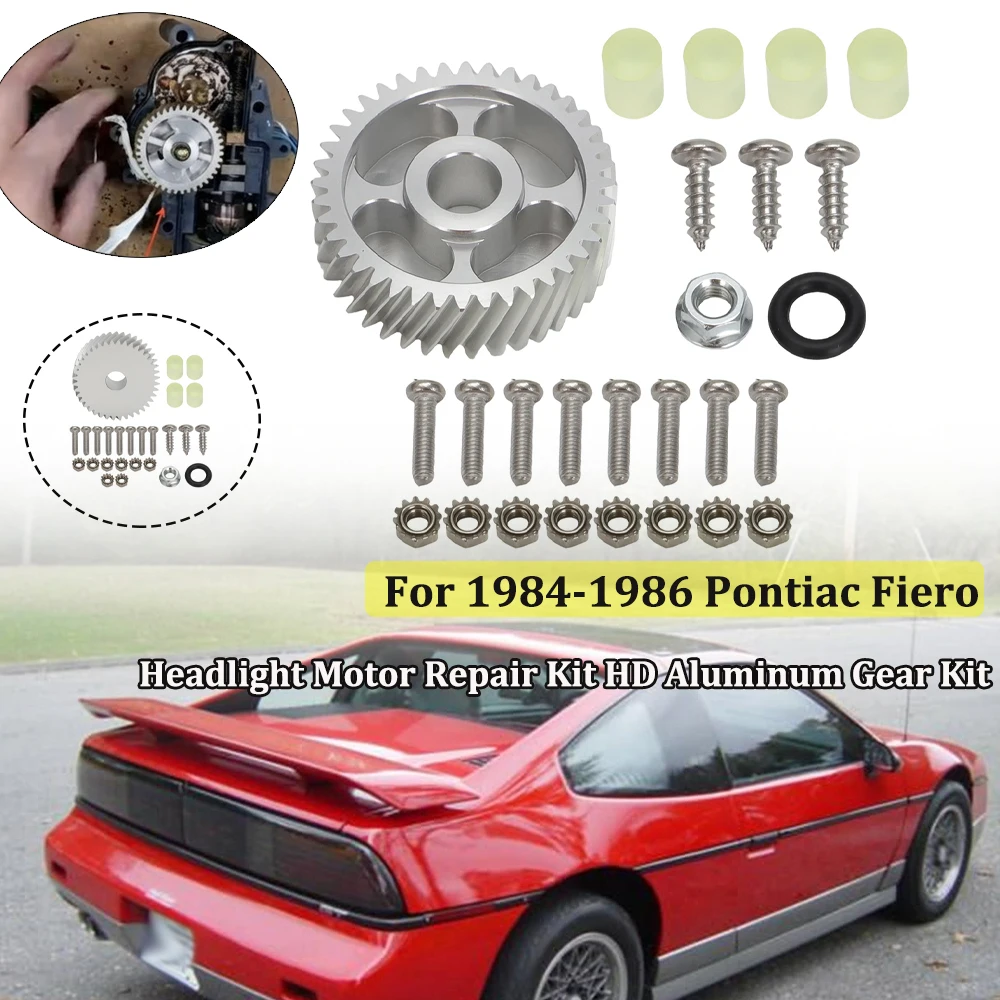 Kit de Reparación del Motor de los Faros Delanteros para Pontiac Fiero 1984-1986, Kit de Engranajes de Aluminio HD