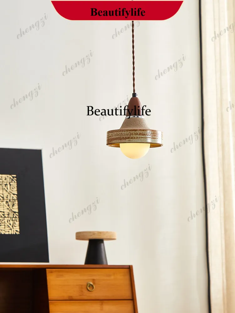 M138 Vintage chandelier wabi sandy wind Japanese lamp creative Internet celebrity bedroom bedside designer