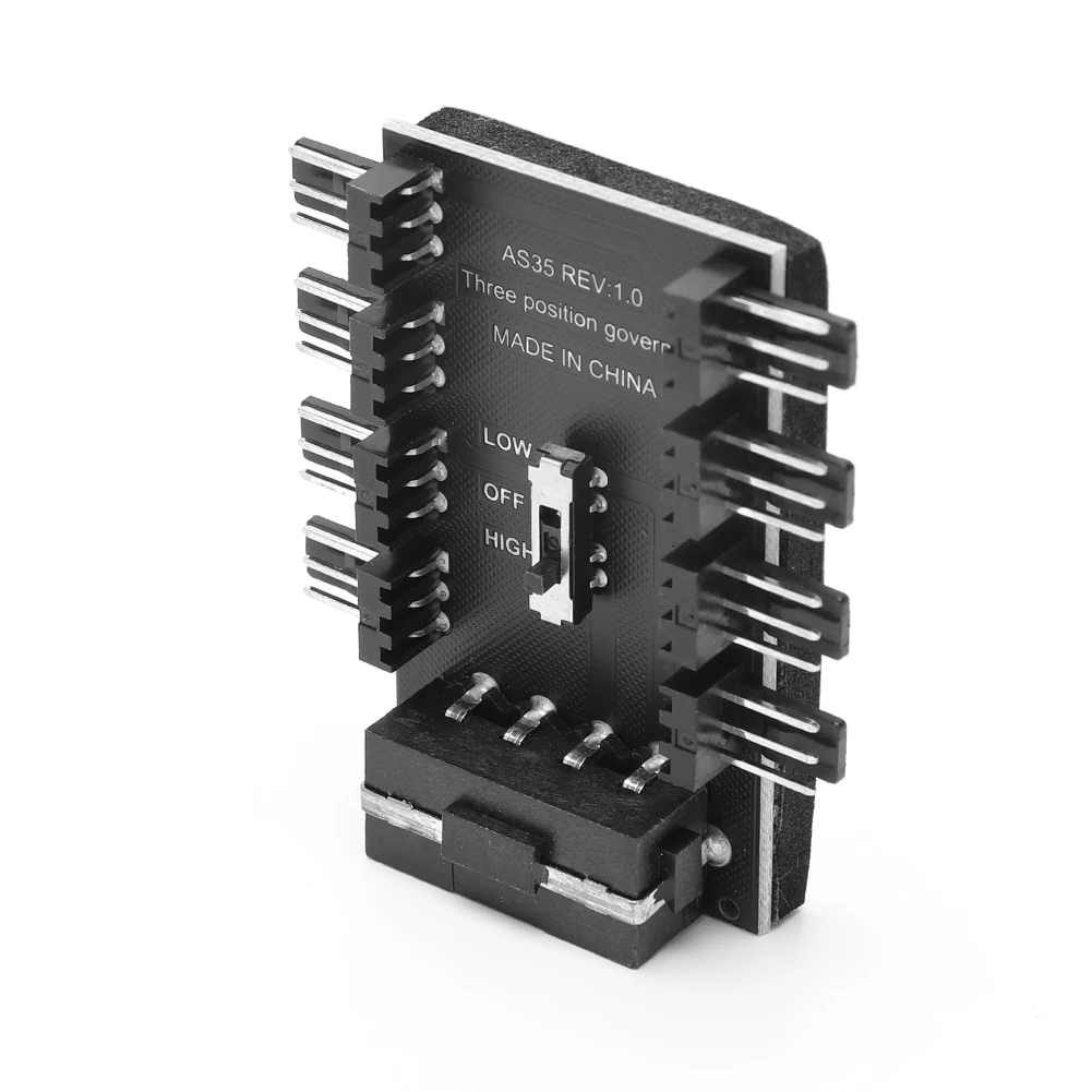 SATA/4 Pin 1 to 8 3 Pin PWM Cooler Fan HUB Splitter Extension 12V Power Suppply Cooler Cooling Speed Controller 4PIN Adapter