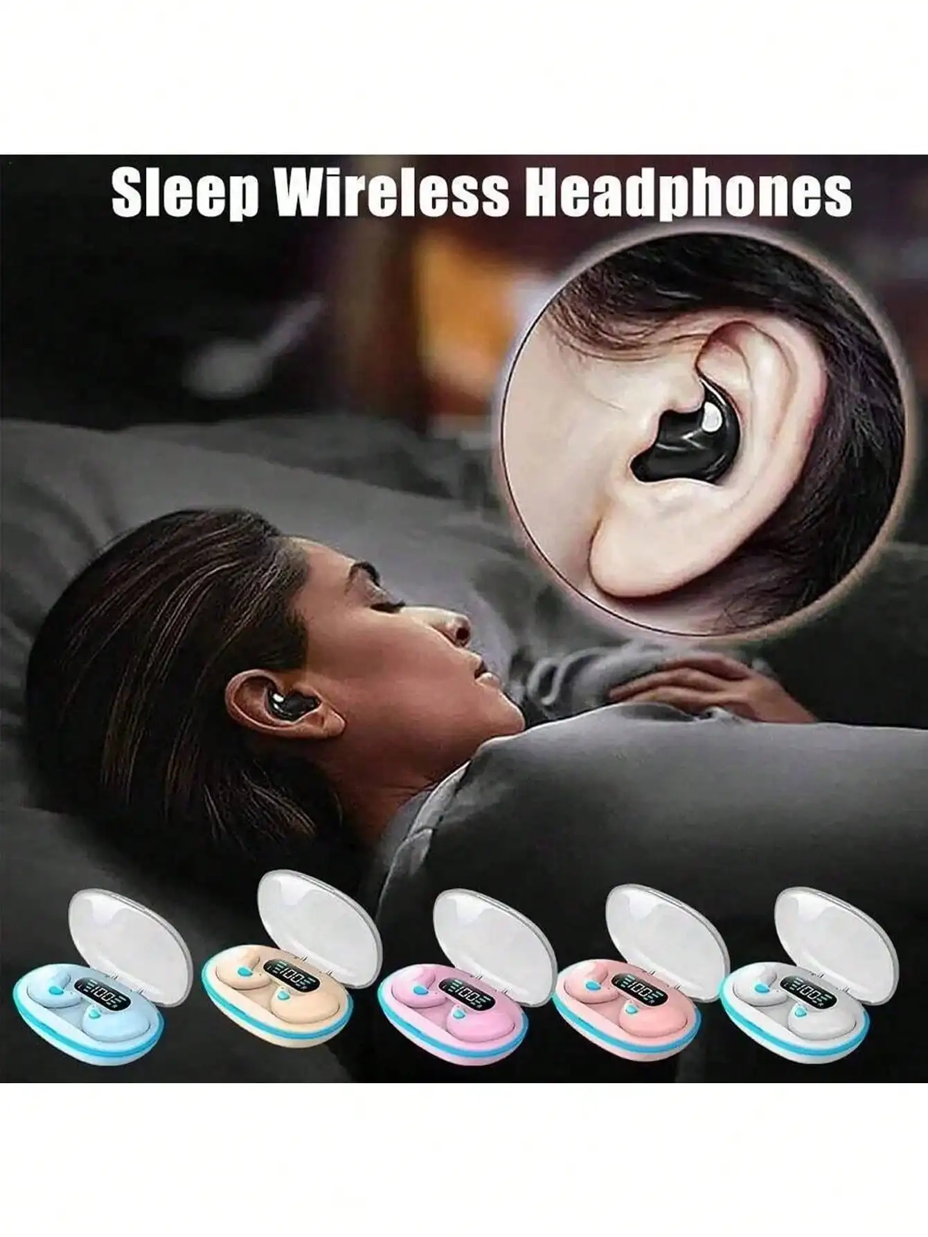 Tws Stereo Headset Sleep Earphones Bluetooth Earphone Music Wireless Single Ear Hanging Ear Type Non in Ear Business Hd Sports C