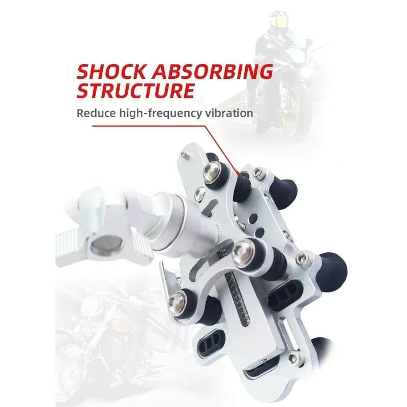 for motorcycle bicycle electric bike anti-shake riding mobile phone shooting bracket aluminum alloy shock absorber anti-fall