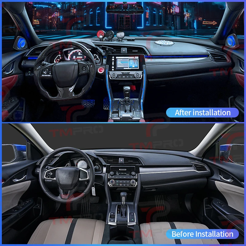 Suitable for 2016-2021 Honda 10th Generation Civic 64-Color 4D Rotating Tweeter Left and Right Steering Car Horn Upgrade