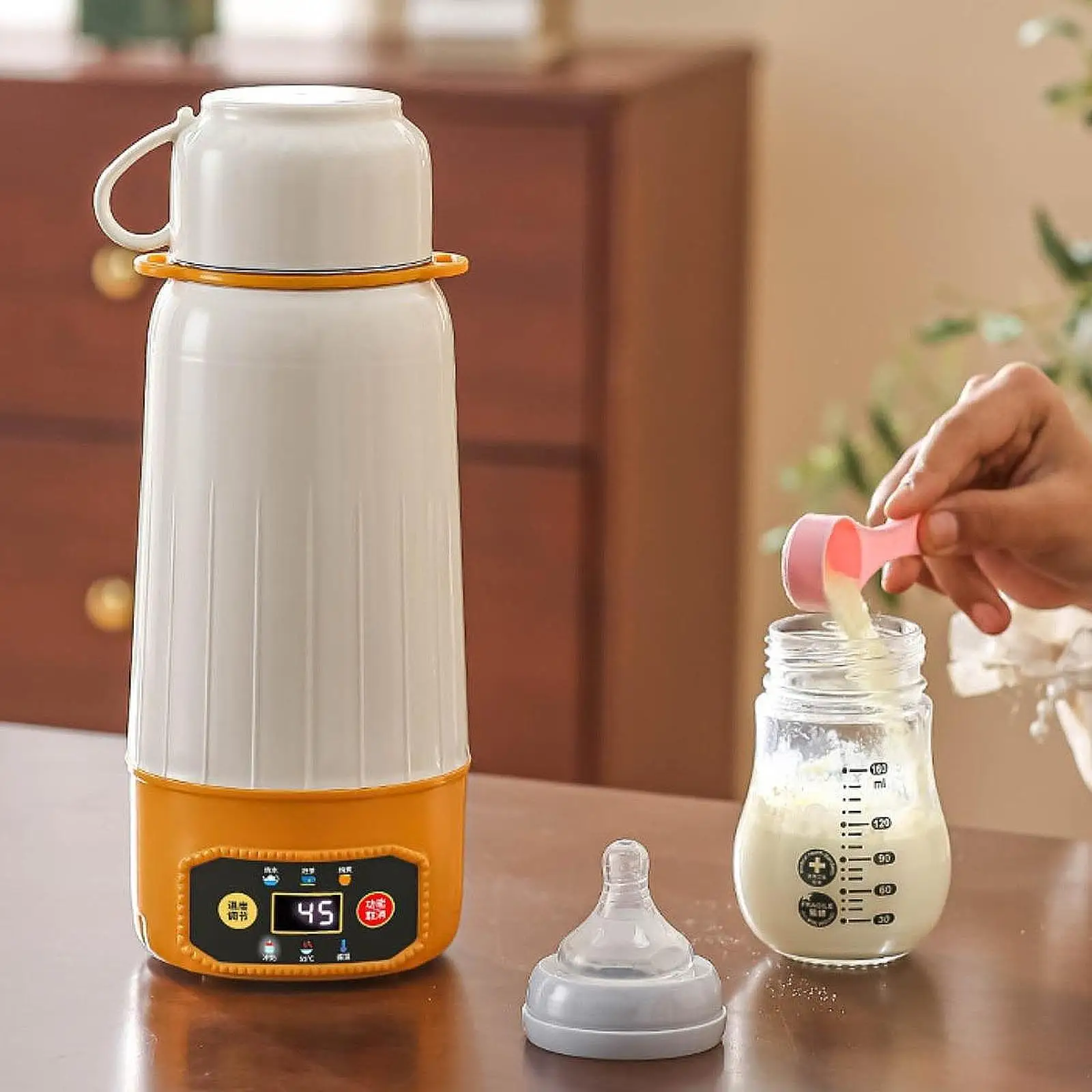 

Car Heating Cup Leakproof Temperature Adjustment 220V 12V 24V Universal Water Boiler for Road Trips Home Camping Office Outdoor
