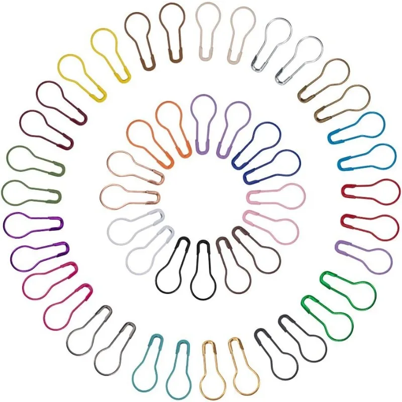 

1200pcs 24 Colors Bulb Gourd Pins 0.87Inch Bulb Stitch Markers Metal Calabash Safety Pins Clothing Tag Pins for Knitting