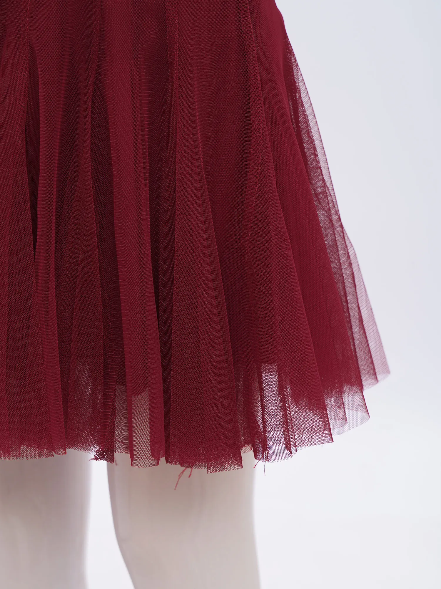 Children Girls Ballet Modern Lyrical Dance Costume High Waist Mesh Tulle Ballerina Leotard Skirt for Figure Skating Gymnastics