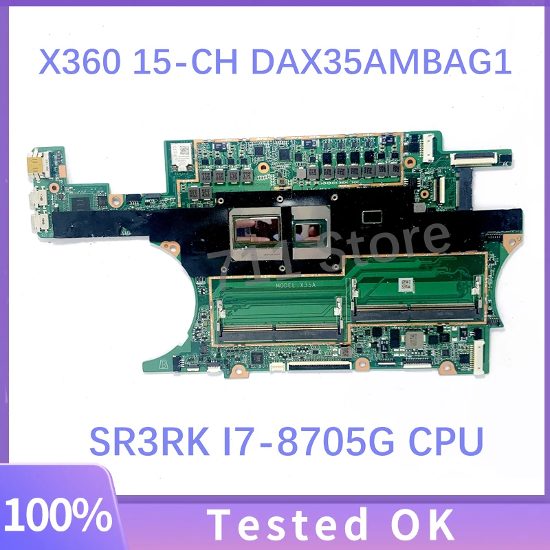 High Quality Mainboard DAX35AMBAG1 For HP Spectre X360 15-CH 15T-CH Laptop Motherboard With SR3RK I7-8705G CPU 100% Working Well