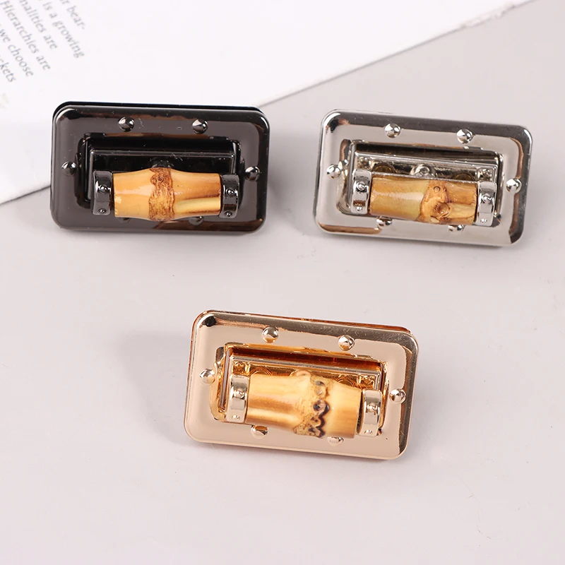 1pc 25x42mm Bamboo Metal Turn Lock Snap Women Bag Twist Lock Clasps Closure DIY Handbag Metal Buckle Hardware Accessories