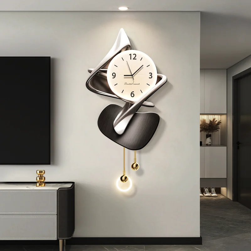 

Light Luxury Living Room Decoration Clock High-End Digital Wall Clock Modern Art Home Decor Hanging Painting Wall Watch Mute