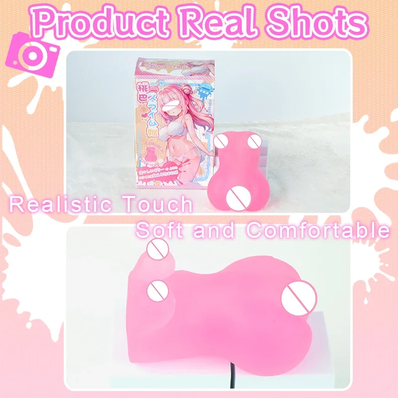 1PCS Pink Slime Transparent Male Masturbator Artificial Vagina Masturbation Toy Anime Pussy Real Onahole For Adult Sex Doll 18+