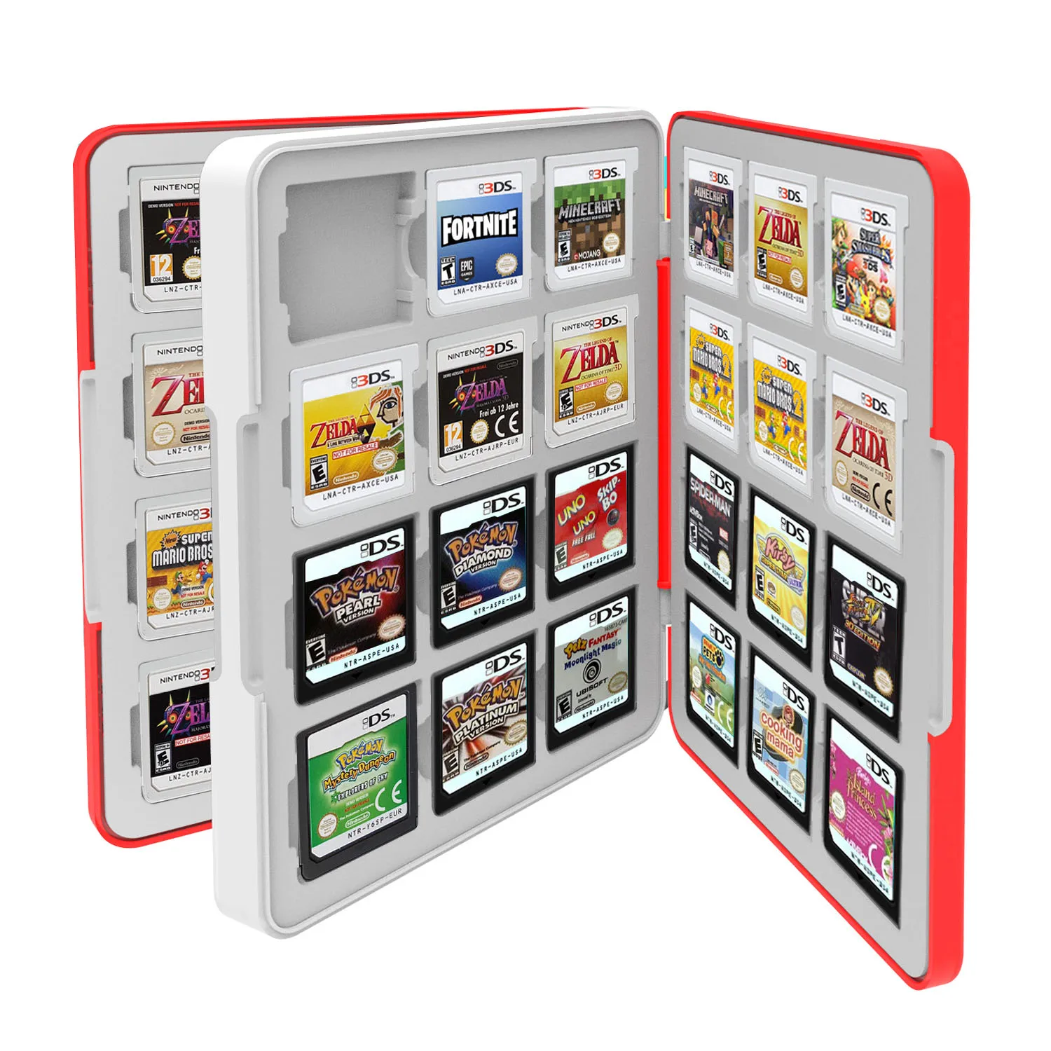 حافظة صلبة لتخزين بطاقات الألعاب المحمولة 48 في 1 لملحقات ألعاب 3DS XL/ 3DS / DSi XL / DSi LL / DS Lite الجديدة