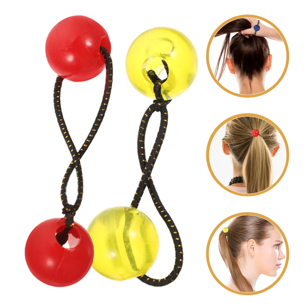 

20Pcs Elastic Hair Ties for Kids Double Ball Design Hair Rope Stylish Ponytail Holder Matching Outfits T Shirt Dress Daily Use