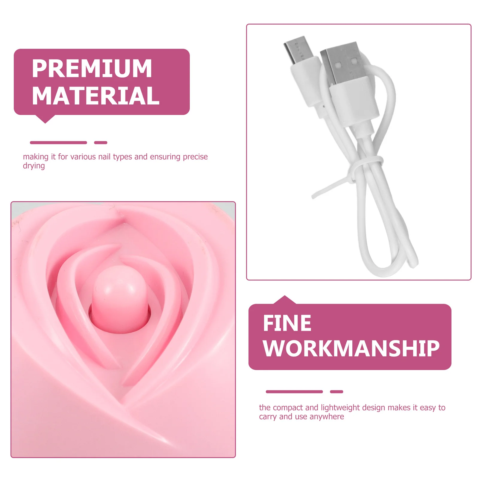 Mini USB-nageldroger voor gellak Rose Design LED-licht met één vinger Sneldrogend Draagbare manicure-uithardingslamp