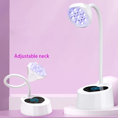 Imagen 2 del producto Lámpara de uñas inalámbrica LED UV secador de uñas recargable detección automática Control táctil luz de uñas de secado rápido 360 °   Lámpara de mesa flexible