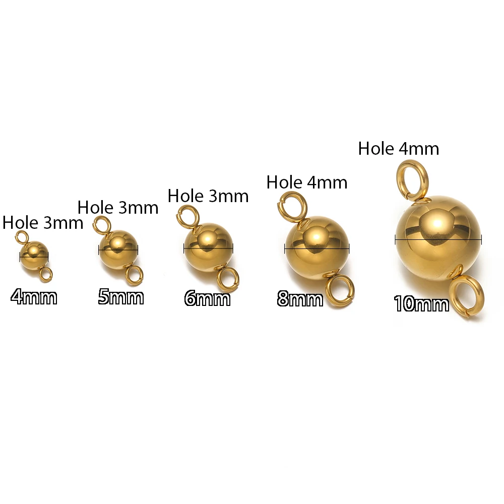 20 Stück Edelstahl-Massivperlen Doppelringe Kugelverbinder DIY Schmuck Halsketten Anhänger Ohrringe Armbänder Zubehör – Detail 3