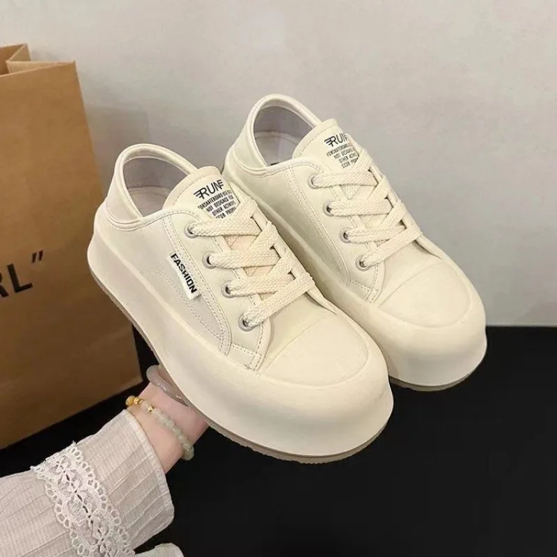 

Women's New Fashionable White Sneakers: Versatile, Height-increasing, Chunky Sole, Bestselling Casual Athletic Shoes