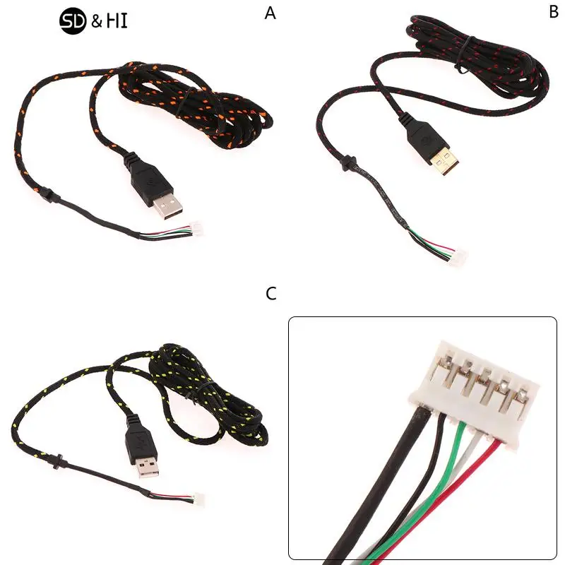 Нейлоновый USB-кабель для мыши, сменный провод, оранжевый, белый, для Steelseries KANA специальная мышь Lines, лучшая замена Нейлоновый USB-кабель для мыши, сменный провод, оранжевый, белый, для Steelseries KANA специальная мышь Lines, лучшая замена