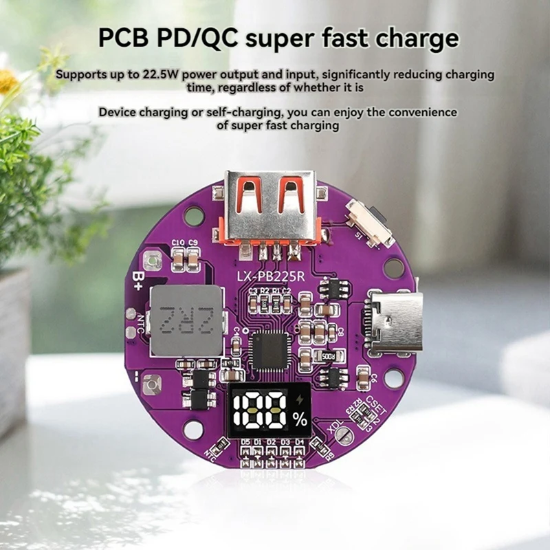 22.5W Fast Charging Module Power Bank Charger Board 5A Mini Circuit Board DIY Motherboard Kit