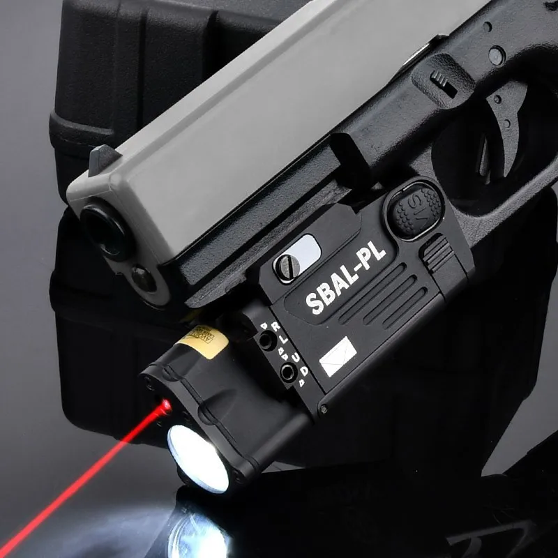 SBAL PL senter strobo cahaya putih, titik hijau merah konstan Laser berburu Pramuka gantung LED senjata berburu Airsoft