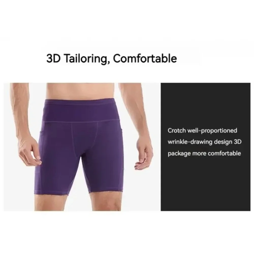 Summer New Men's 3.0 Multipocket Compression Shorts Quick Dry Marathon Running Jogging Cycling Fitness Exercise Tight Shorts