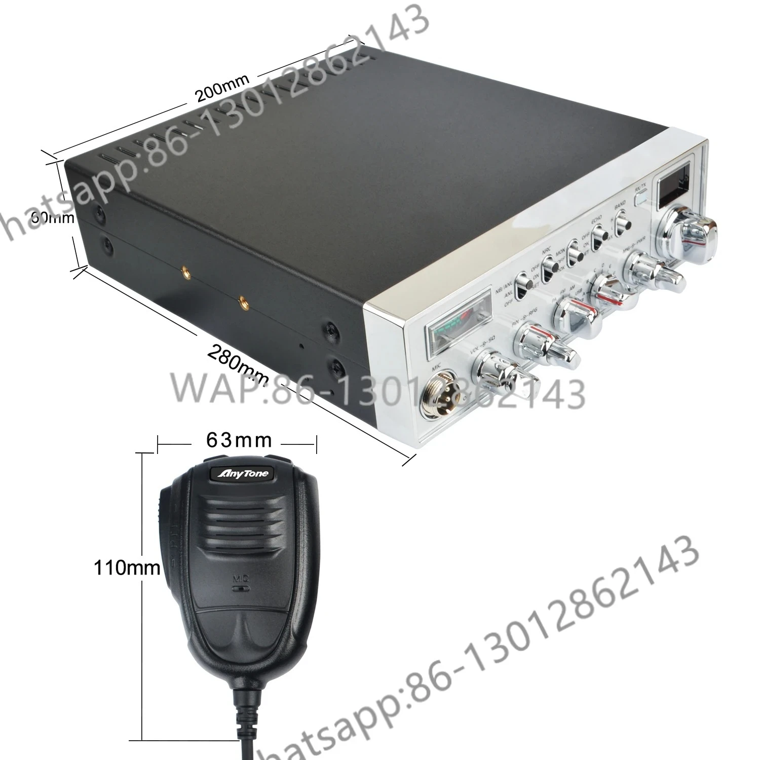 Anytone ARES II 10 Meter CB Walkie Talkie SSB Citizen Band 28.000-29.695MHz AM/FM/USB/LSB/PA 40W VOX NB/ANL CB Radio