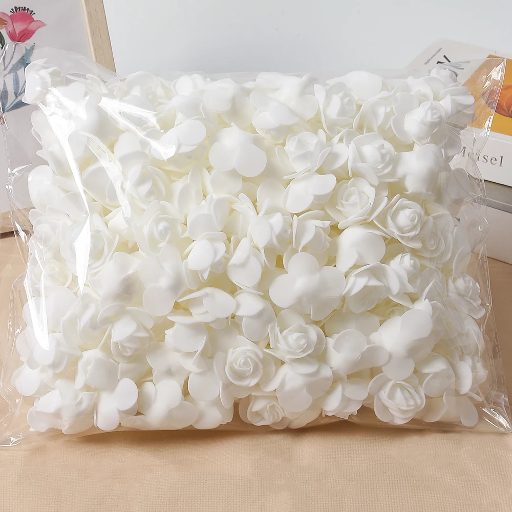 50/100 Stücke Rose Künstliche Blumen 3,5 cm PE Schaum Gefälschte Blumen Teddybär Wohnkultur Hochzeit Dekoration DIY Geschenke Box Zubehör – Detail 11