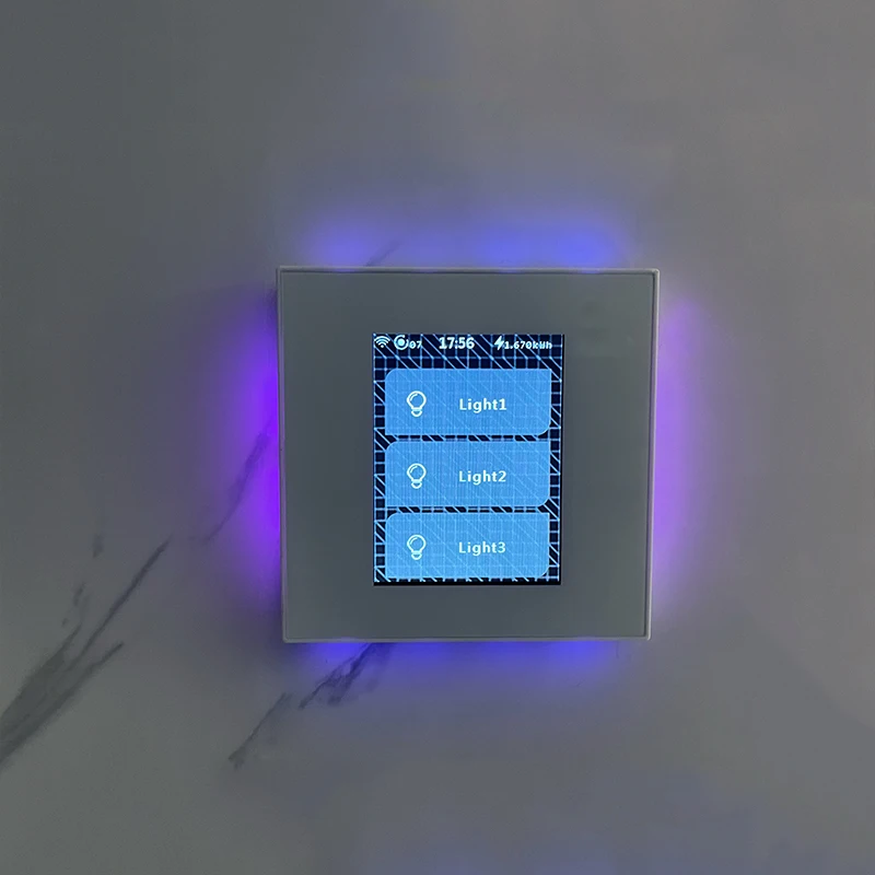 Inteligentny przełącznik światła LCD WiFi Mesh z sterowaniem głosowym Alexa i Google, bezprzewodowy, elektryczny, inteligentny, WiFi, dotykowy, ścienny, zdalnie sterowany przez aplikację.