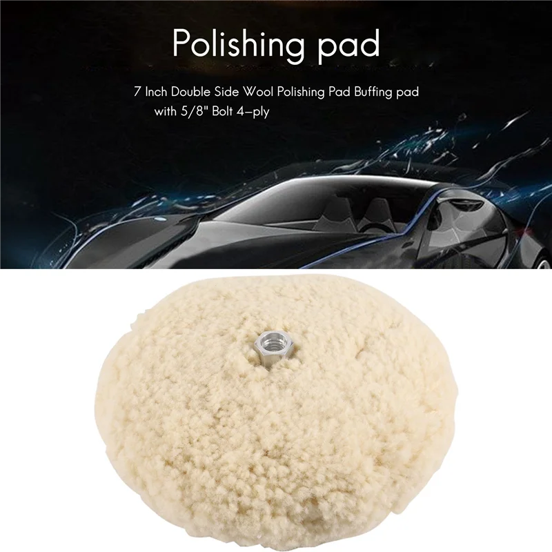 

Fresh 7 Inch Double Sided Wool Polishing Pad Buffing Pad With 5/8 Inch Bolt Wool (Pack Of 5)