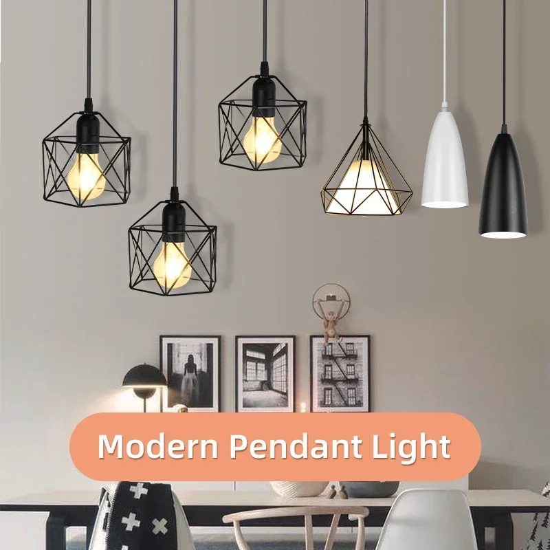 Led Pendant Lights for Dining Room Kitchen Modern Led Chandelier Ceiling Lamp Indoor Hanging Lighting Fixture for E27 Lamp Bulb