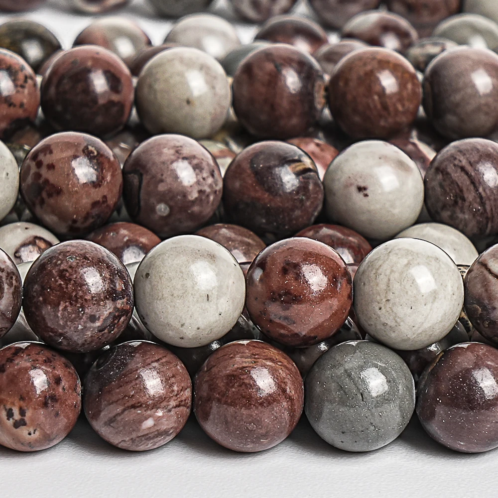 6/8MM Natural Stone Beads Red Round Artistic Jasper Loose Bead Strands For Jewelry Making DIY Bracelet Necklace Accessories