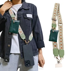Crossbody Mobile Phone Lanyard With Universal Gasket Cell Phone Strap Zipper Wallet For Women's Bag Coin Purses Earphone Case
