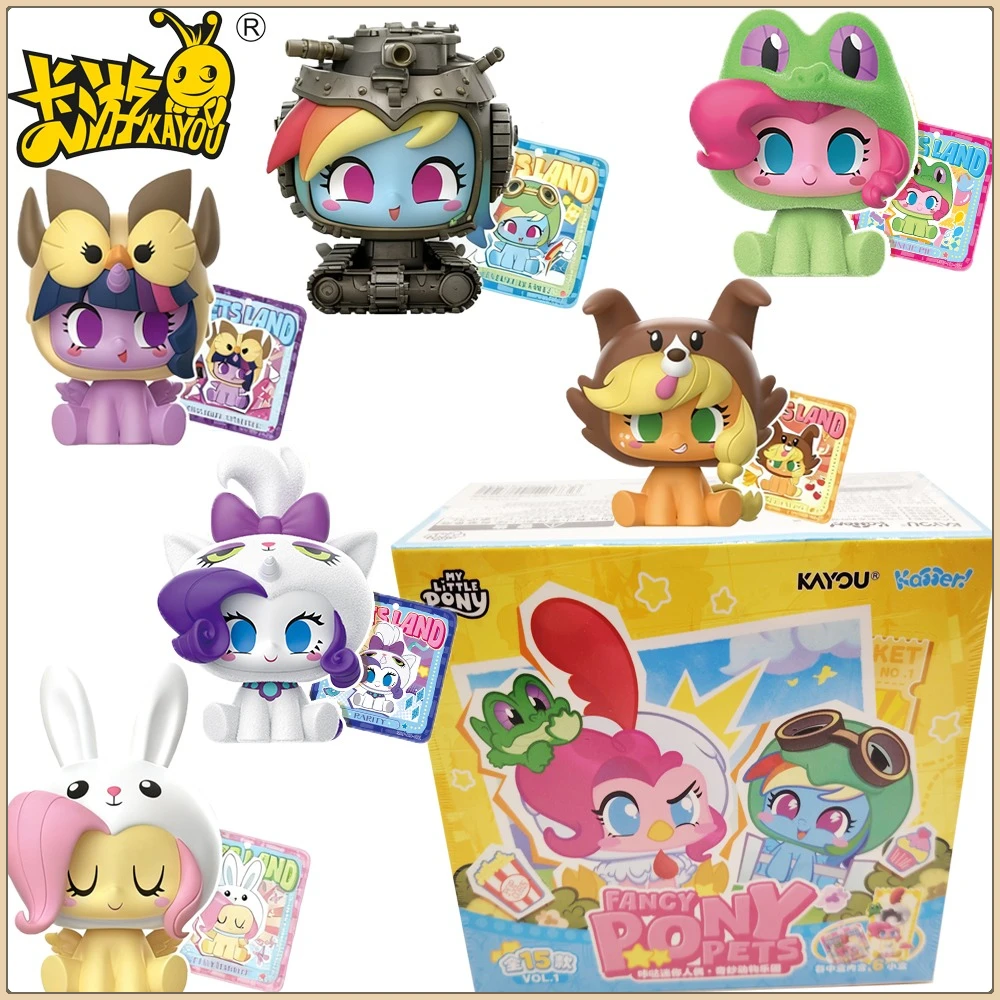 

New KAYOU My Little Pony Click Mini Figures Series Blind Box Cartoon Realistic Design Movable Desktop Decoration Model Toy Gifts