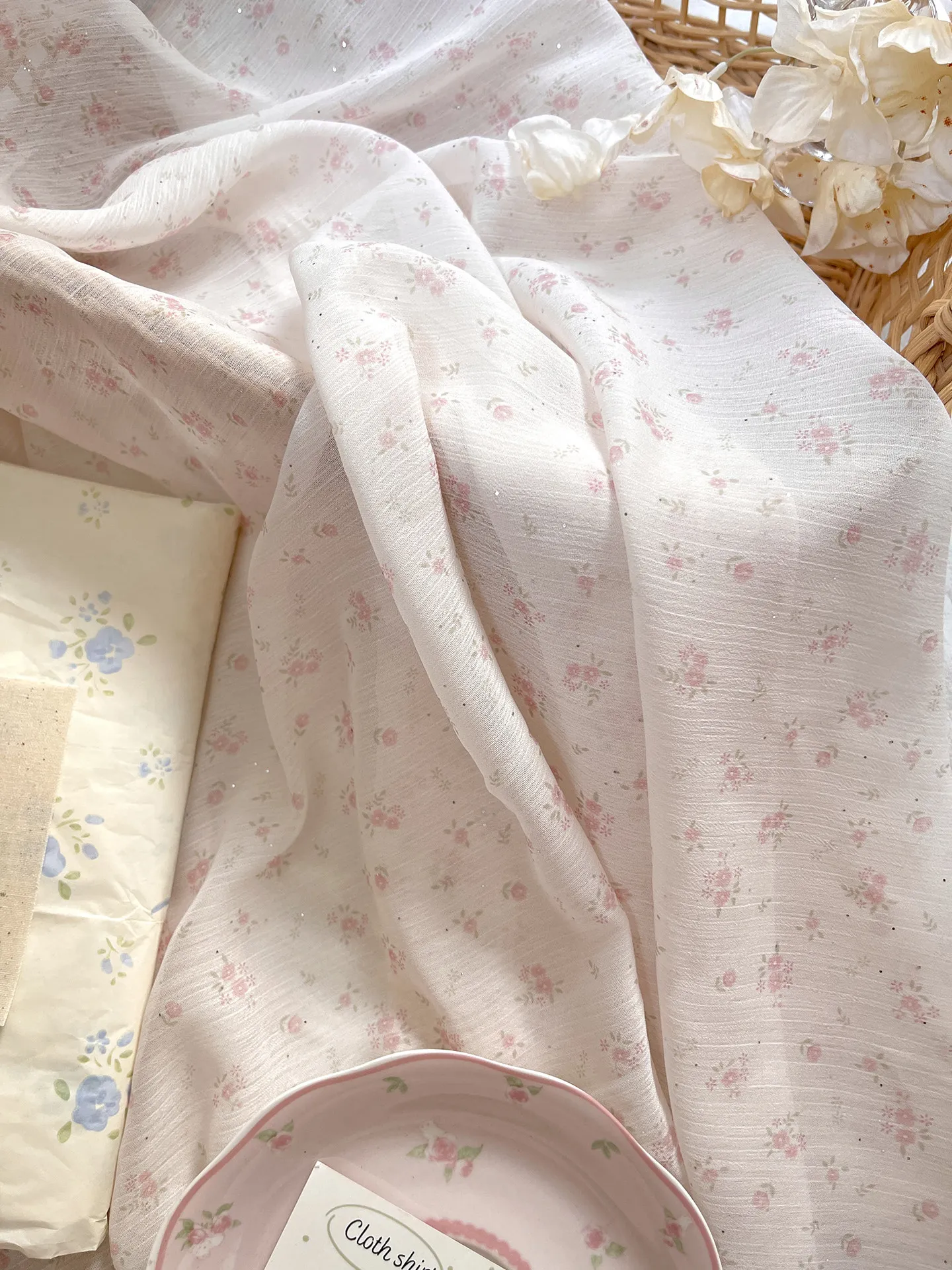 ผ้าชีฟองเนื้อบางโปร่งแสงสีชมพู - Baby Clothing Sewing บทวิจารณ์และราคา