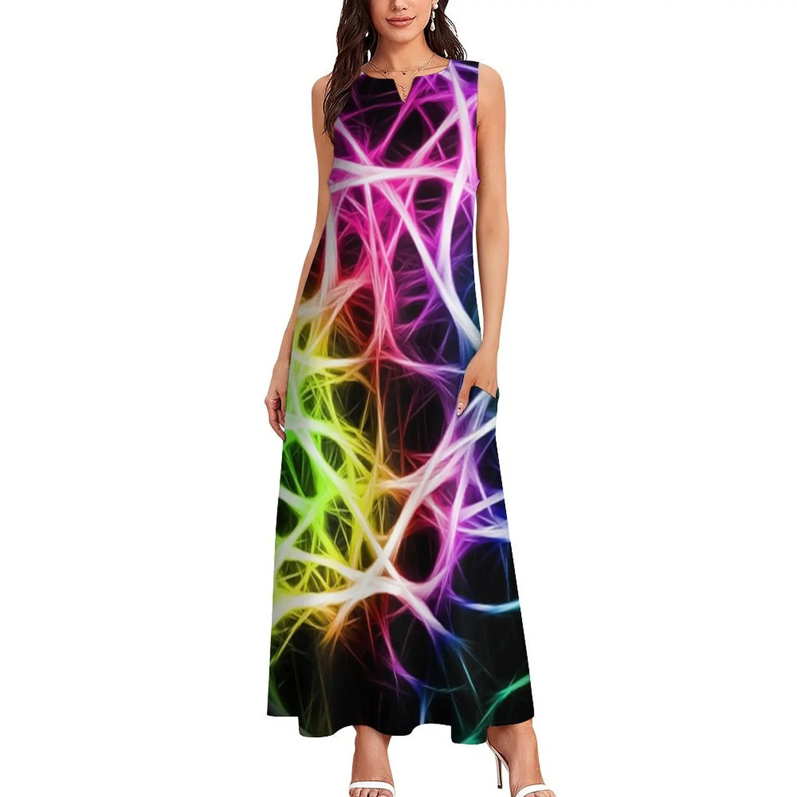 Fibre Optic Long Dress clothes Women's evening dress Elegant gown dresses for women