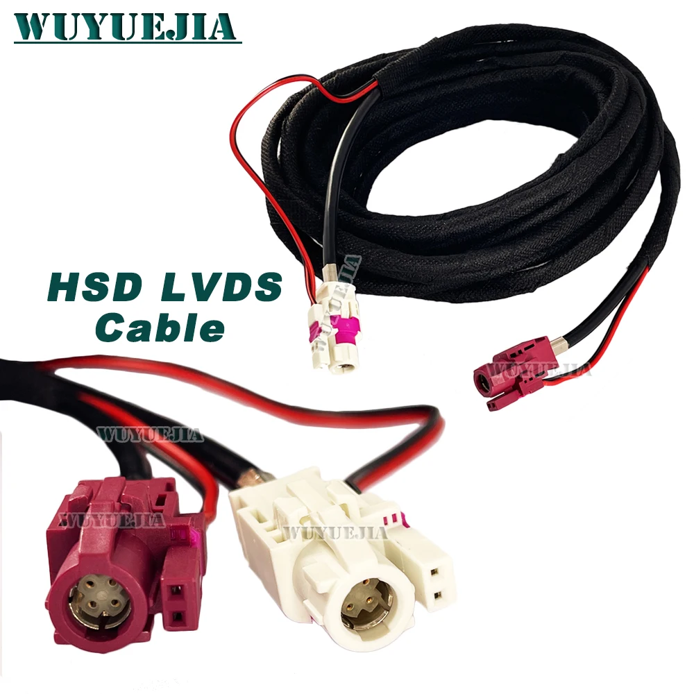 4+2 Pin HSD LVDS Cable White B 6 Pin HSD Female to D Female Jack Connector High Speed DataTransmission Harness Wire LVDS Cable