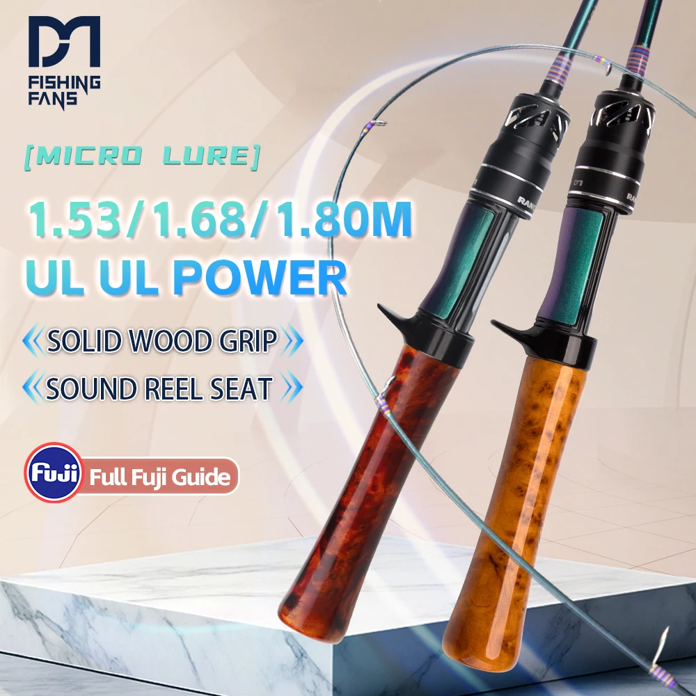 

Удочка FISHINGFANS UL Ultralight с рукояткой из кипариса, высокоуглеродистым бланком, катушкодержателем Rattle Reel Seat, цельным кончиком, 1-8 г