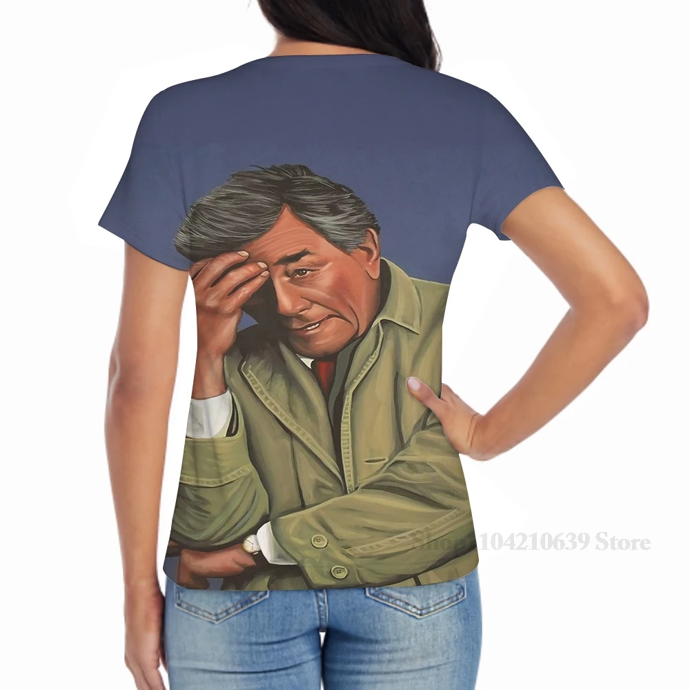 في جميع أنحاء طباعة بيتر فالك كما كولومبو اللوحة الرجال تي شيرت المرأة فتاة الموضة تي شيرت الصبي بلايز تيز قصيرة الأكمام بلايز #4