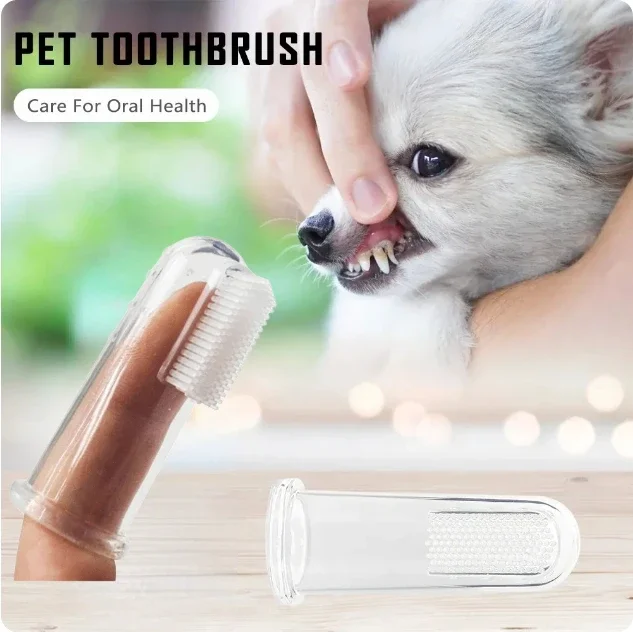 

Super Soft Pet Finger Toothbrush Teddy Dog Brush Bad Breath Tartar Teeth Care Tool Dog Cat Cleaning Silicagel Pet Supplies