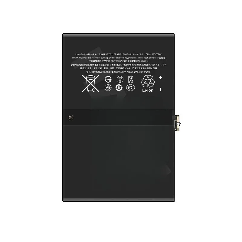 New 7306mAh  A1664 3.8V Replacement Battery for Apple IPad Pro 9.7 A1673  A1675 A1674 High-Performance