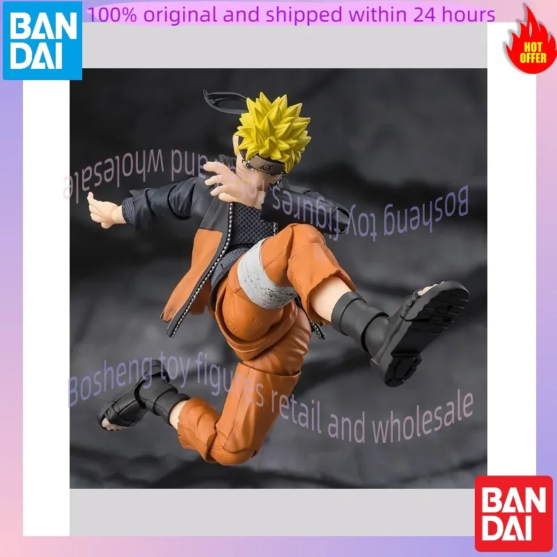 Bandai S.H.Figuarts Naruto 145mm Movable Action Figure PVC Collectible Model With Replaceable Face Hands and Kunai Accessories