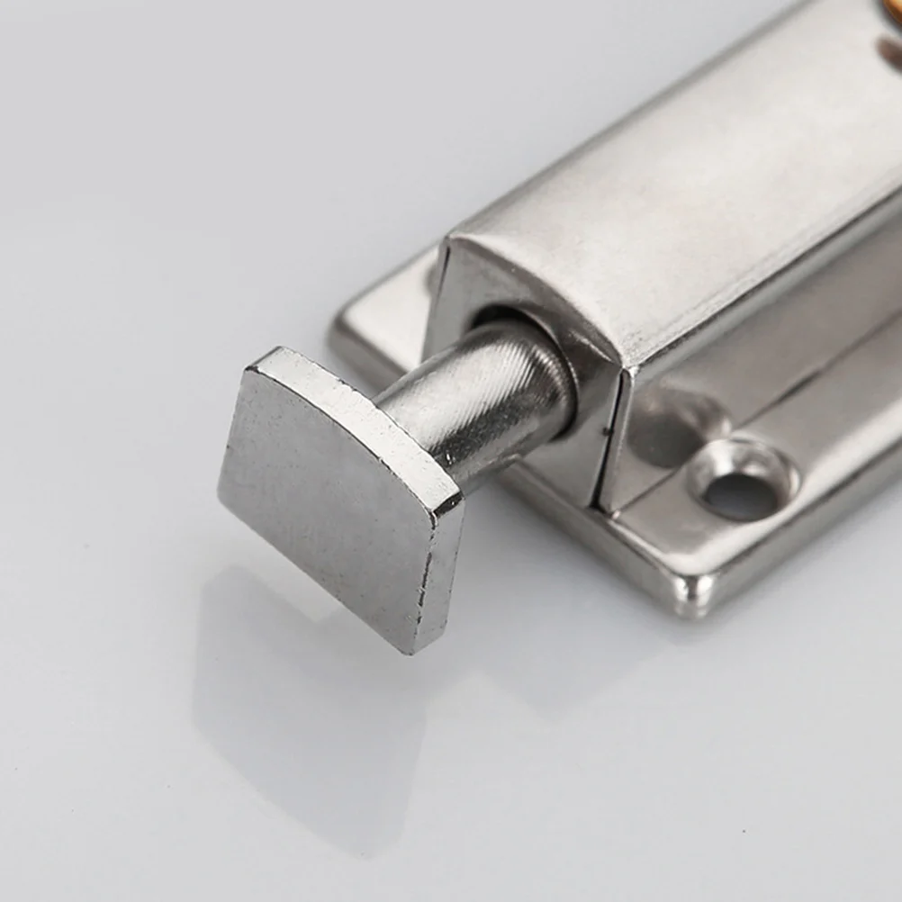 

4 Inch Stainless Steel Automatic Spring Door Latch Bar Gate Lock Security Bolt Safety Door Catch For Home Office Use