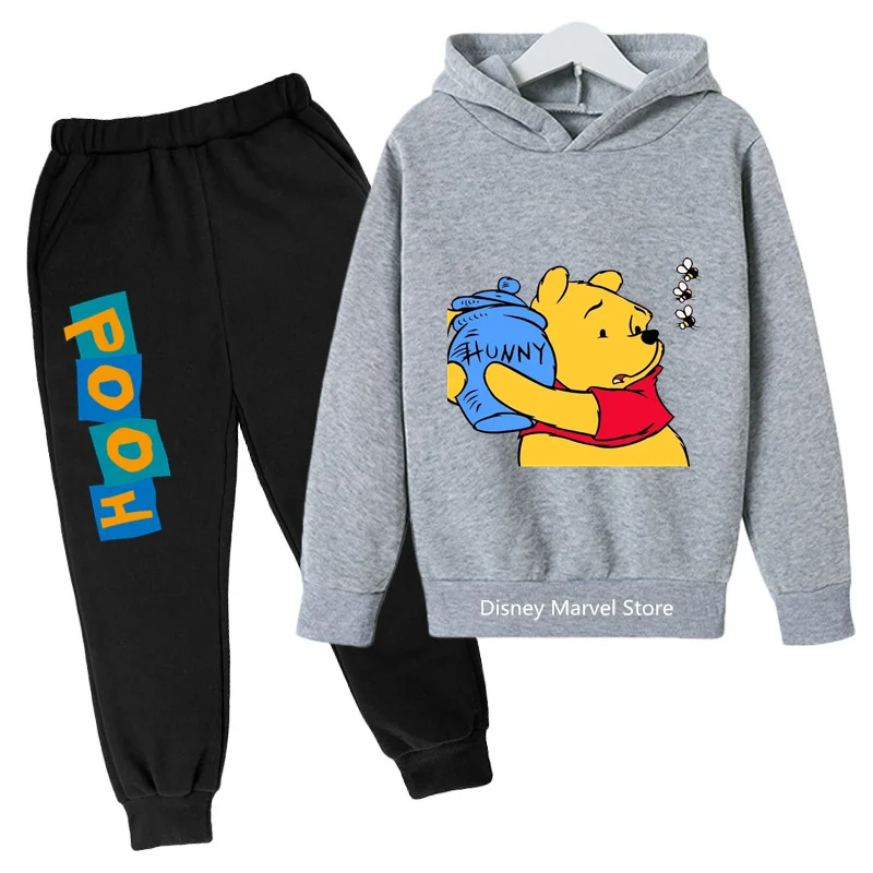 Disney Winnie The Pooh Hoodie Set For Kids - Cute & Comfy For Spring & Autumn!  Ideal For Casual Wear With Printed Details