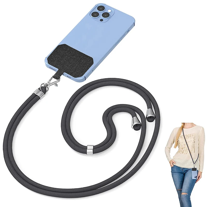 Universal Crossbody Phone Lanyards with Patch Adjustable Mobile Phone Strap Lanyard Neck Rope for Cell Phone Hanging Cord Straps