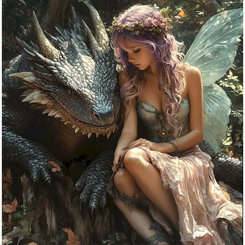 

PhotoCustom Full Square Diamond Embroidery Elf Cross Stitch DIY Diamond Painting Portrait Mosaic Landscape Wall Art