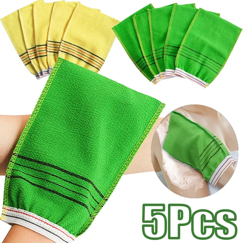 Korean Exfoliating Washcloth Mitt Asian Exfoliating Bath Gloves Body Scrub Towel Cleaning Peeling SPA Shower Foam Body Massage